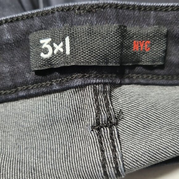 3X1 NYC Jeans Womens Size 26 Boot Cut Mid Rise Black Denim Pants - Picture 5 of 6